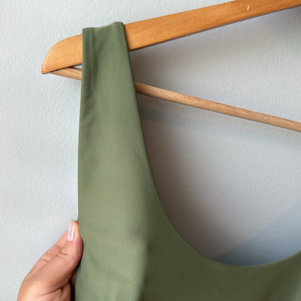 aerie Olive Green One-Piece Swimsuit - Picture 3 of 7